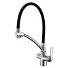 Baterie cu 3 căi, PREMIER FLEX Bridge, finisaj negru crom, țeavă flexibilă cu dus, flux separat apă filtrată și apă menajeră (rece și caldă)