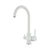 Baterie 3 căi flux separat apă filtrată, PREMIER Clasic White, finisaj alb granit, montaj pe chiuveta bucatarie, apa rece si calda
