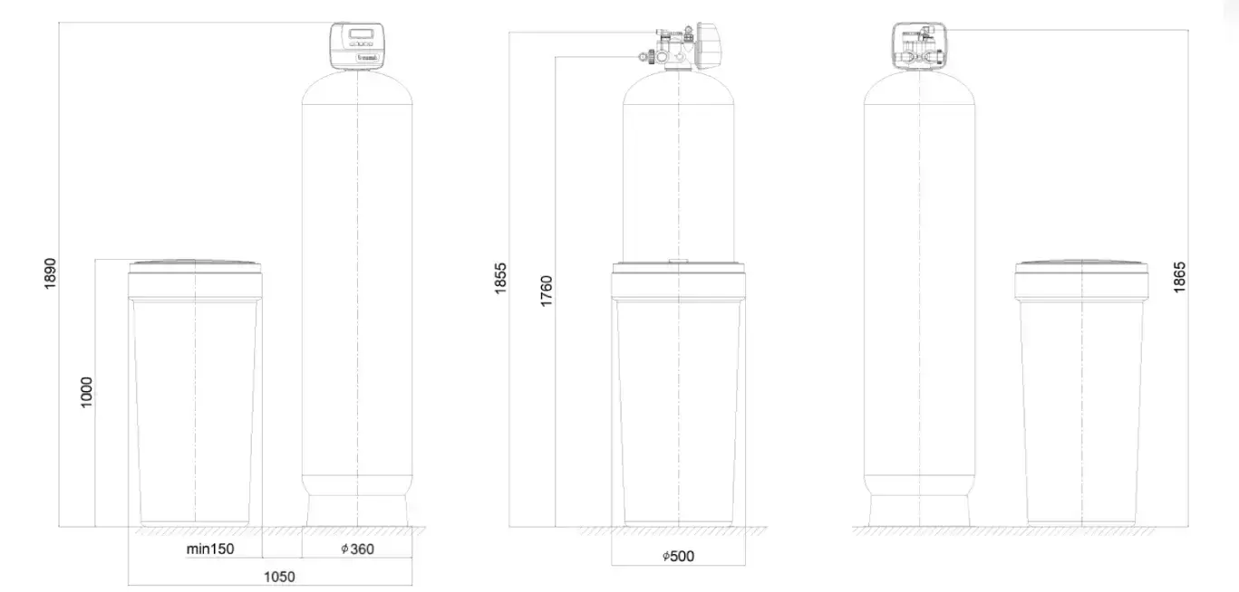 Stație dedurizare automată cu Ecomix A, Clack WS1, valvă volumetrică premium, tank simplex 14x65, debit 4.0 m3/oră, 75 litri de rășină inclusă