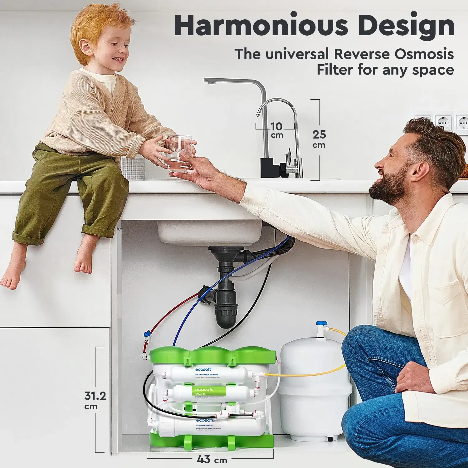 Osmoza inversa premium, Ecosoft Balance, eficienta ridicata, 6 stadii, 75 GPD, remineralizare cu calciu si magneziu
